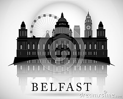 Modern Belfast City Skyline Design. Northern Ireland Vector Illustration