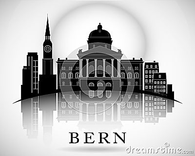 Modern Bern City Skyline Design Vector Illustration