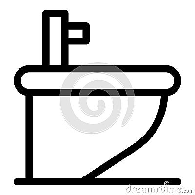 Modern bidet icon, outline style Vector Illustration