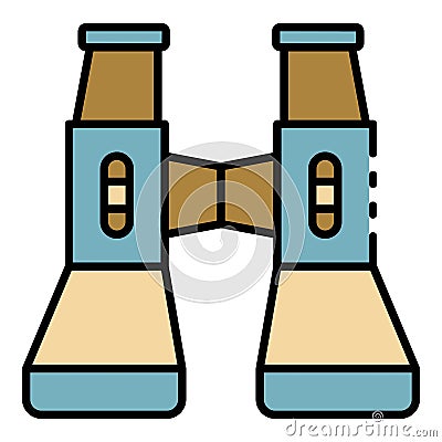 Modern binoculars icon color outline vector Vector Illustration