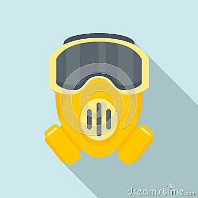 Modern biohazard mask icon, flat style Vector Illustration