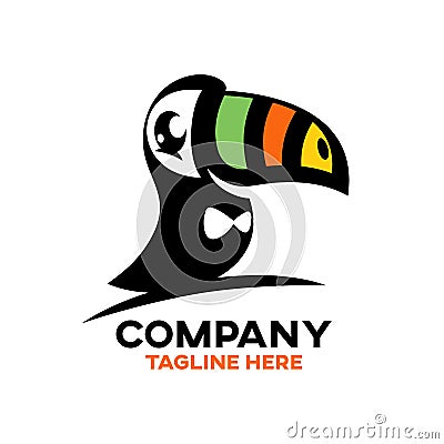 Modern Bird Toucan Logo Vector Illustration