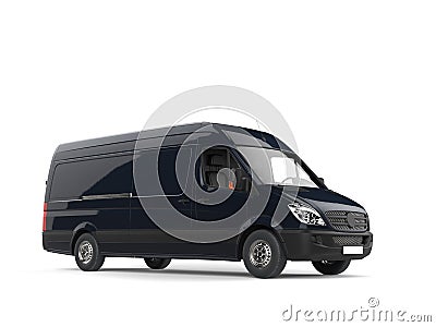 Modern black delivery van Stock Photo