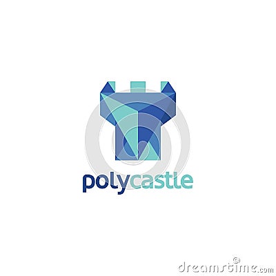 Modern Blue Abstract Castle Logo Stock Photo