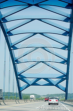 Modern blue bridge Editorial Stock Photo