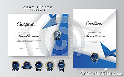 Modern blue business certificate template Stock Photo