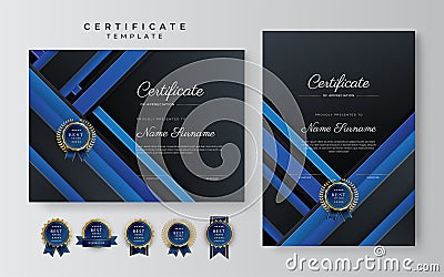 Modern blue business certificate template Stock Photo