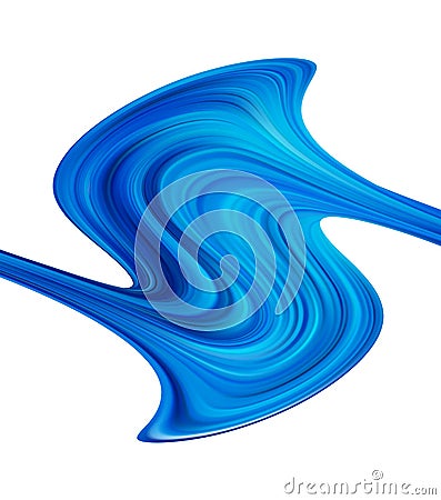 Modern blue color flow poster. Wave paint liquid shape on white background. Abstract design. Vector Illustration