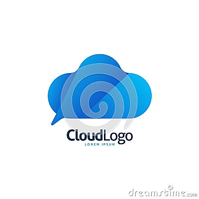 Modern blue gradient cloud logo icon template vector Vector Illustration