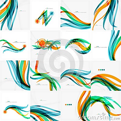 Modern blue and orange color shape composition Vector Illustration