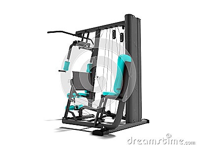 Modern blue pair sports simulator with black inserts for power l Stock Photo