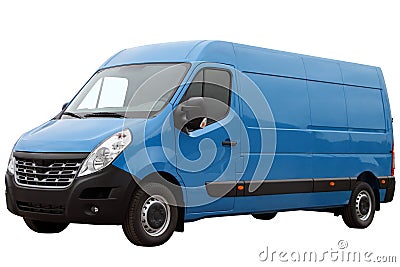 Modern blue van. Stock Photo