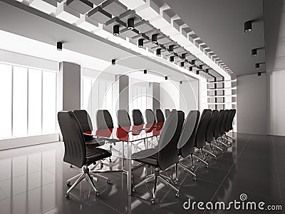 Modern boardroom interior 3d Stock Photo