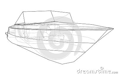 Modern boat with seats. Vector Vector Illustration