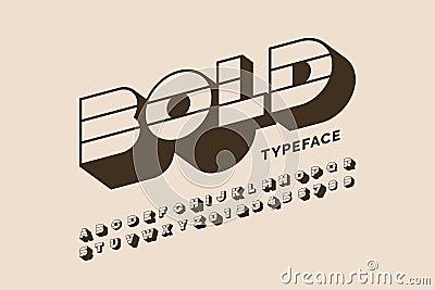 Modern bold font design Vector Illustration