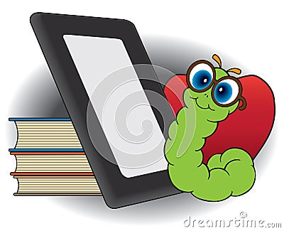 Modern Bookworm Vector Illustration