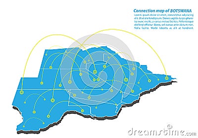 Modern of botswana Map connections network design, Best Internet Concept of botswana map business from concepts series Vector Illustration