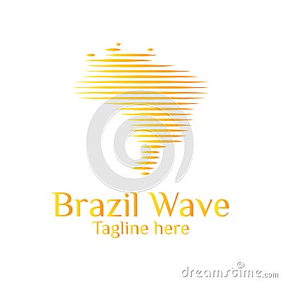 Modern brazil map wave logo template designs vector illustration simple Vector Illustration