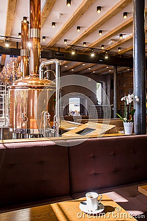 Modern brewery restaurant Stock Photo