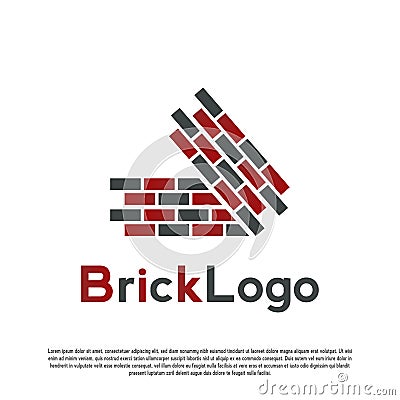 Modern brick logo vector design Vector Illustration