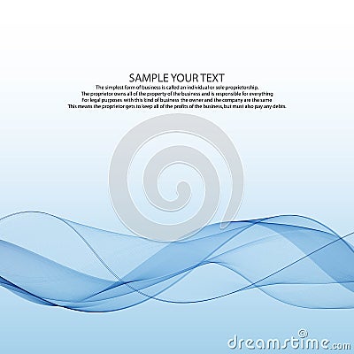 Modern bright abstract elegant smoke wind airy graphic swoosh fashion transparent speed blue line over white background Vector Illustration