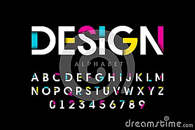 Modern bright colorful font Vector Illustration