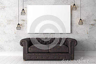 Modern bright interior . 3D render Stock Photo