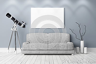 Modern bright interior. 3D render Stock Photo