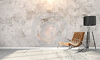 Modern bright interior . 3D render Stock Photo