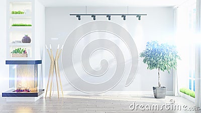 Modern bright interior . 3D rendering Stock Photo