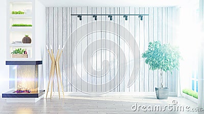 Modern bright interior . 3D rendering Stock Photo