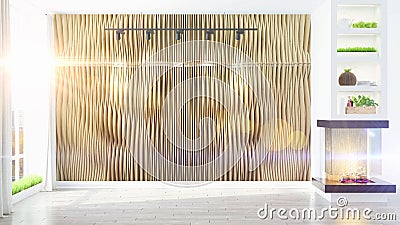 Modern bright interior . 3D rendering Stock Photo