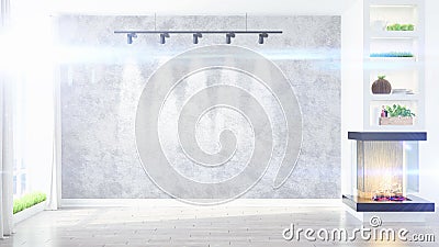 Modern bright interior . 3D rendering Stock Photo