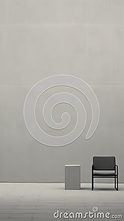 Modern bright interiors apartment. Conceptual waiting chair area, copy space, AI generated Stock Photo