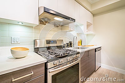 Modern bright kitchen interior Stock Photo
