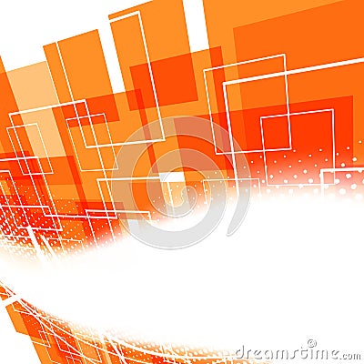 Modern bright orange swoosh background Vector Illustration