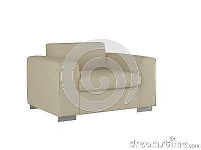 Modern brown sofa isolated Cartoon Illustration