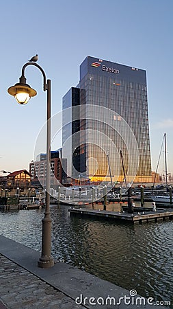 Modern Building at Baltimore inner Harbor Editorial Stock Photo