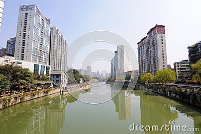 Modern building in Chengdu Stock Photo