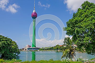 The modern building of Colombo Lotus Tower in the capital of Colombo in Sri Lanka Editorial Stock Photo