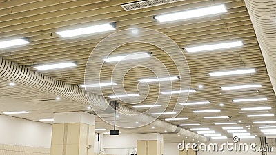 Modern building corridor ceiling lamp panel light Stock Photo