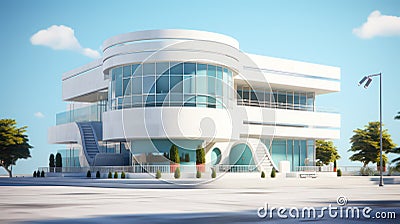 Modern building created with Generative AI. Urban architecture with several flats. Stock Photo