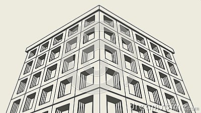 Modern building facade, architecture and urban design vector design Generative AI Vector Illustration