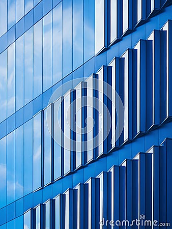 Modern Building Glass facade Blue Sky reflection Stock Photo