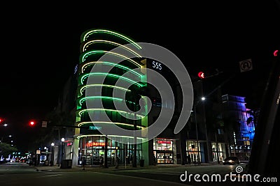 Modern Building in Miami open the days after Hurricane Dorian Editorial Stock Photo