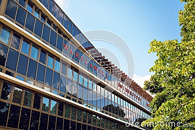 Modern building. Modern office building with facade of glass. Editorial Stock Photo