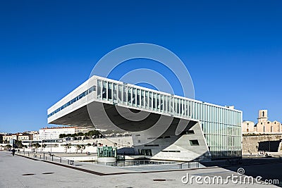 The modern building of Museum of European and Mediterranean Civi Editorial Stock Photo