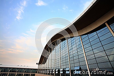 Modern building at pudong airport Stock Photo