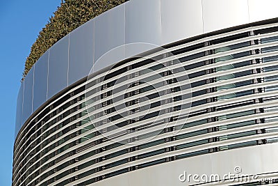 Modern building with rooftop garden . Ecology design . Stock Photo