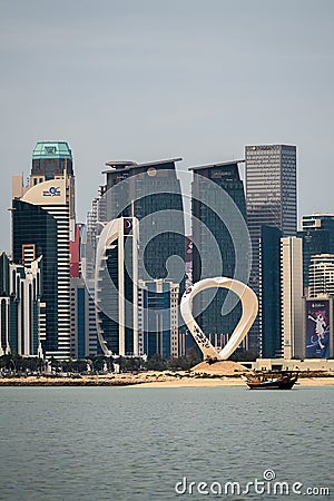 Skyline Doha in the afternoon at Doha corneach, Qatar 10-04-2024 Editorial Stock Photo